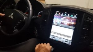 Mitsubishi Pajero 4 Установка магнитолы в стиле Tesla