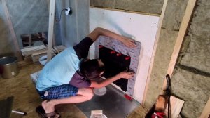 Бюджетная отделка портала печи в бане плиткой своими руками