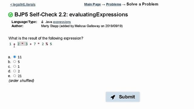 Java Practice-it | Primitive Data and Definite Loops | Self-Check: 2.2 evaluatingExpressions смотреть онлайн