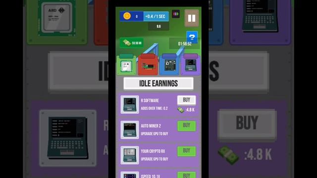 Crypto Miner - fun incremental idle game for Android смотреть онлайн
