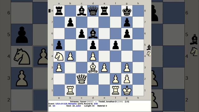Seirawan, Yasser vs Tisdall, Jonathan D | USA Chess U18 1976, Memphis смотреть онлайн