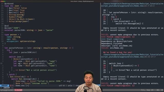 Working Safely with JSON - ReScript Tutorial смотреть онлайн