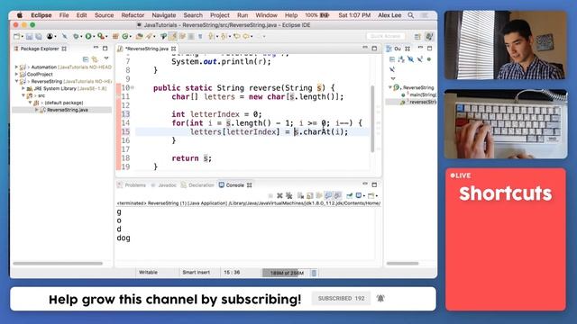 Reverse String in Java Practice Program #41 смотреть онлайн