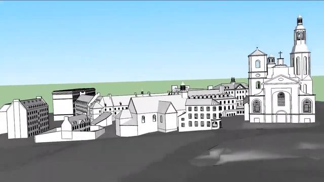 Vue 3D des édifices du Séminaire de Québec en 1855 смотреть онлайн