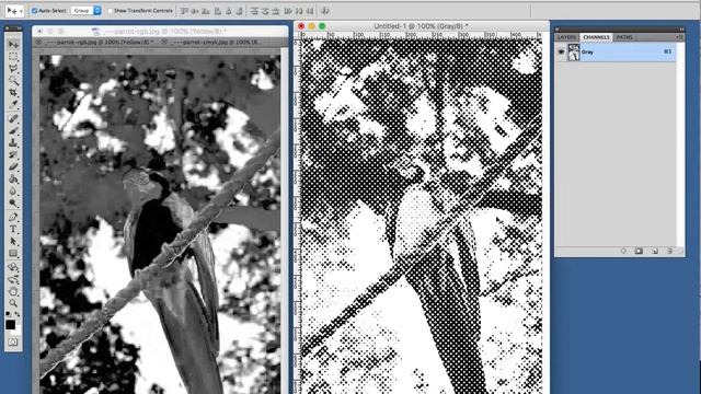 Making a CMYK 4-colour dot process image in Photoshop смотреть онлайн