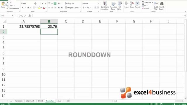 How to round numbers in Excel 2013 using the ROUND, ROUNDUP, ROUNDDOWN formulas смотреть онлайн