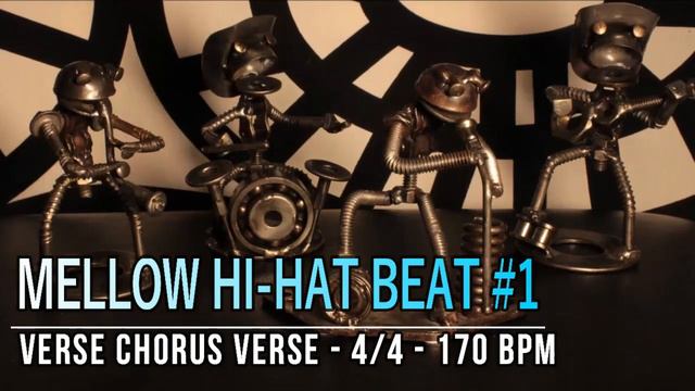 170 BPM - Mellow Hi-Hat beat - 4/4 Drum Track - Metronome - Drum Beat смотреть онлайн