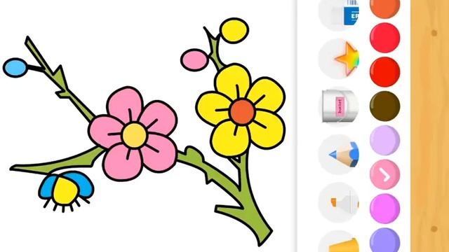 Colouring the flower - How to draw flowers game for android - Drawing flowers and floral design смотреть онлайн