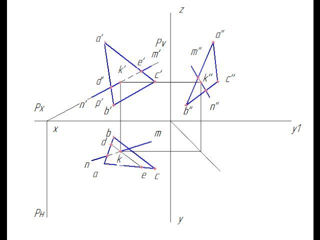 Пересечение прямой линии с плоскостью Определение видимости прямой смотреть онлайн