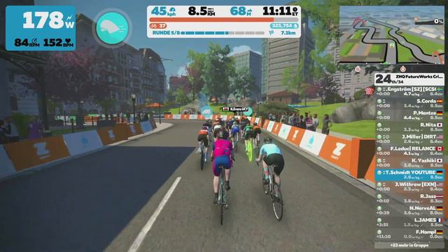 Platz 13...Zwift (B)Rennen schön Watt geballert!!! смотреть онлайн