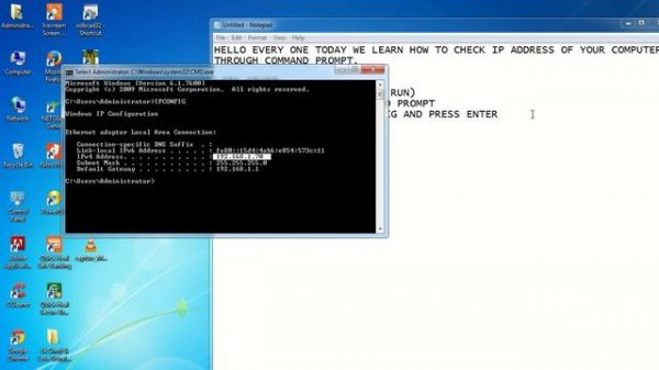 How to check ip address through CMD