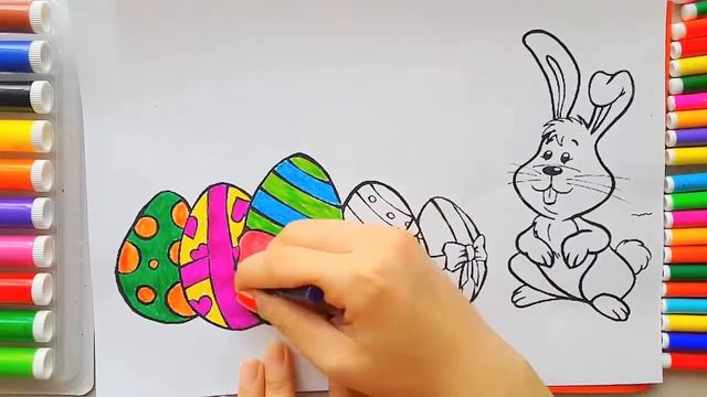 Пасхальные яйца. Раскраска для детей своими руками! Обучающие и развивающие видео обзоры