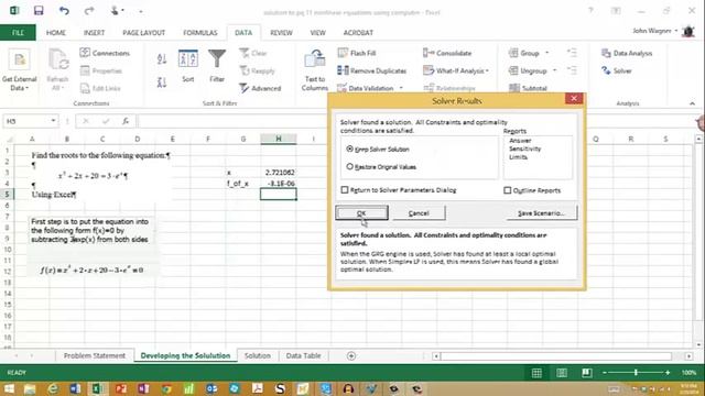 final solvng a single nonlinear equation in excel смотреть онлайн