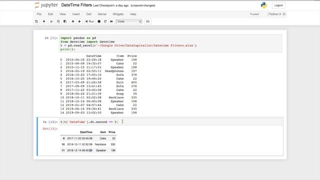 Python pandas DateTime filters on dataframes смотреть онлайн