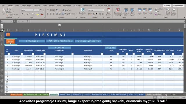 PVM sąskaitų faktūrų rinkmenos formavimas | Excel į i.SAF XML | EXWAY смотреть онлайн