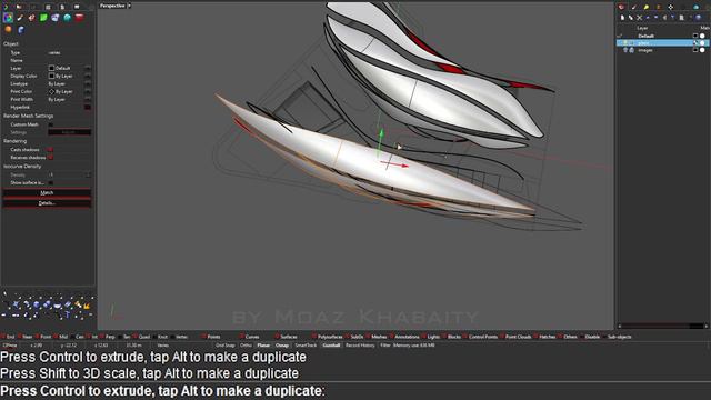 Rhino Tutorial - Double-Shell Design (Organic + Deconstruction) - Designed by Moaz Khabaity смотреть онлайн