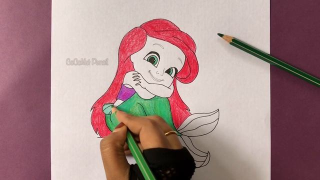 How to Draw Ariel from The Little Mermaid | Disney Princess | Colored Pencil смотреть онлайн