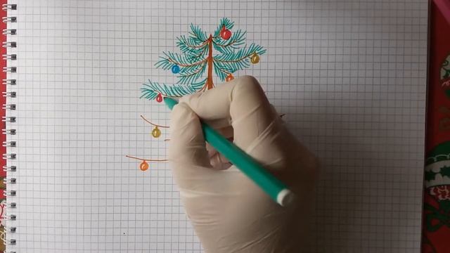 Как нарисовать Новогоднюю елку смотреть онлайн