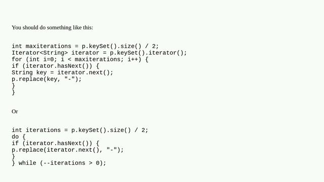 Is it possible to iterate through only half of the provided hashmap entries? смотреть онлайн