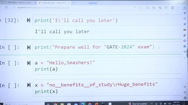 Lec-7: Escape Character in Python ? with Execution ??️ смотреть онлайн