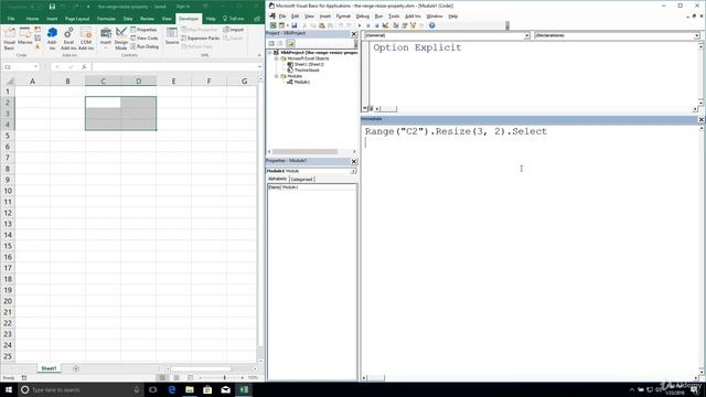 Excel VBA Programming - Range References | 7 - The Range Resize Property смотреть онлайн