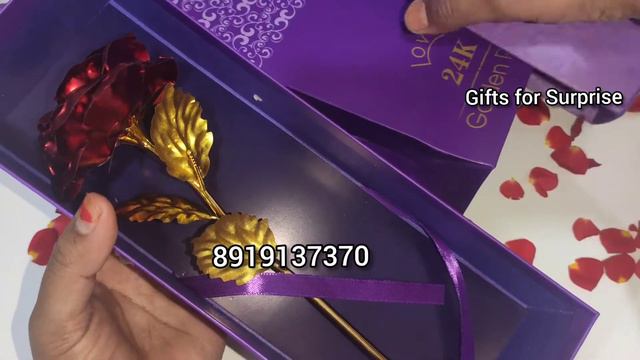 8919137370 | Artificial Gold Plated Red Rose | Valentine Day gift | Rose Day смотреть онлайн
