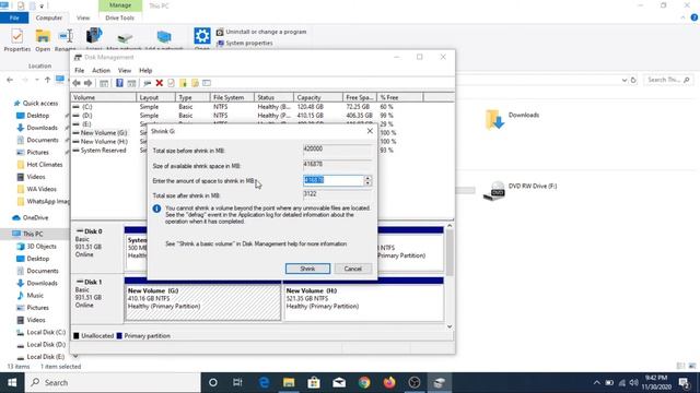 How to Resize Partition | Shrink and Extend Drive Partition in Windows 10 смотреть онлайн