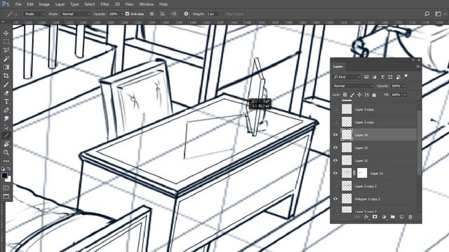 Рисуем быстрый интерьер в фотошопе смотреть онлайн