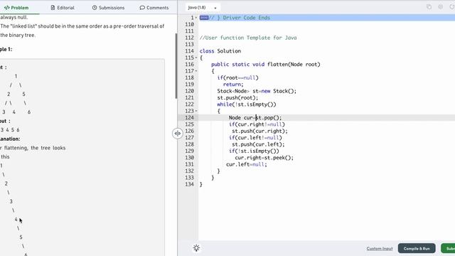 Flatten Binary Tree To Linked List |Binary Tree | Java | optimised approach смотреть онлайн
