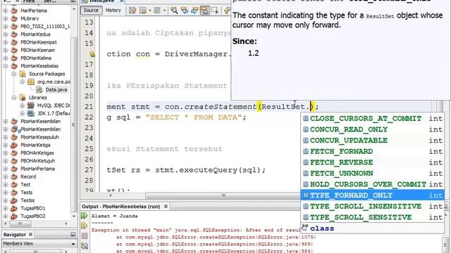 1/2 - JDBC Java - Hari 11 PBO SP Tahun 2012 смотреть онлайн