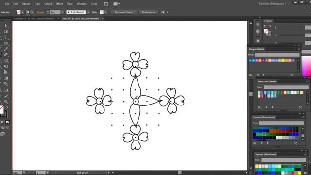 How to draw or create rangoli by using Adobe illustrator software for beginners / veni's rangoli смотреть онлайн