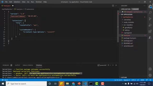 Azure with serverless file. How to use your host.json file смотреть онлайн