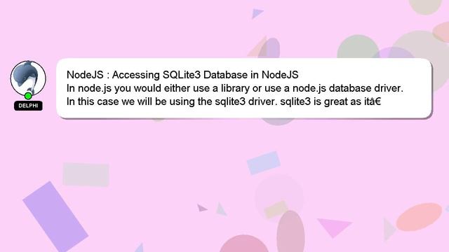 NodeJS : Accessing SQLite3 Database in NodeJS смотреть онлайн