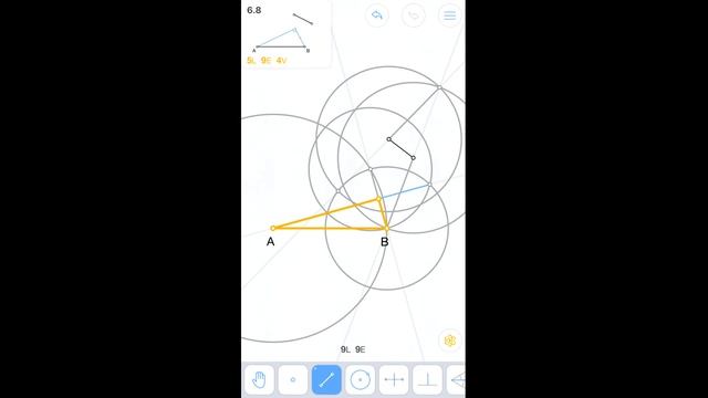 Euclidea - 6. Дзета (Zeta) - 6.8 - Гипотенуза и катет - 4 Stars смотреть онлайн