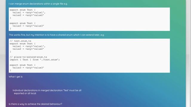 TypeScript: extending imported enum смотреть онлайн