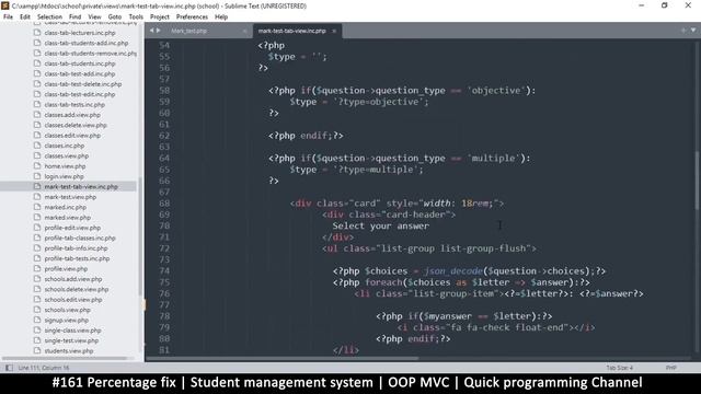 #161 Percentage fix | Student management system in PHP | OOP MVC | Quick programming tutorial смотреть онлайн