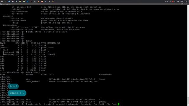 Использование Btrfs RAID 10 | ORACLE Linux 8.3 смотреть онлайн
