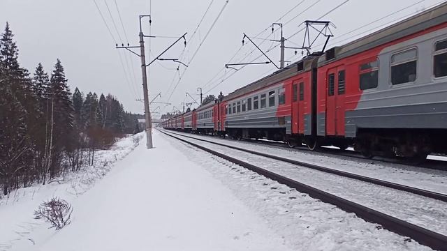 электричка Эд4м 0234 следует по маршруту Сергиев посад Москва Ярославский вокзал смотреть онлайн