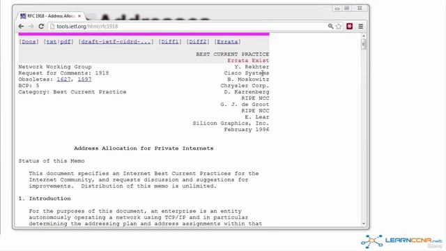 10 RFC1918 - Private Addresses смотреть онлайн