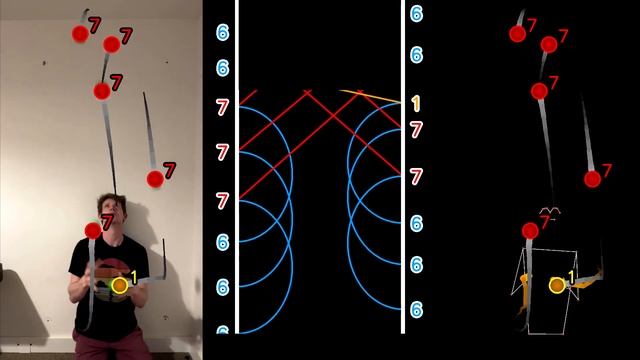 Juggling and Siteswap Tracking Demo with 3, 4, 5, 6, and 7 Balls! смотреть онлайн