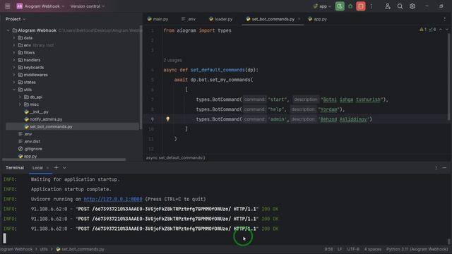 Aiogramni tekin serverga qo'yamiz | Aiogram Webhook with Fast API | Render serveriga 1 yilga смотреть онлайн