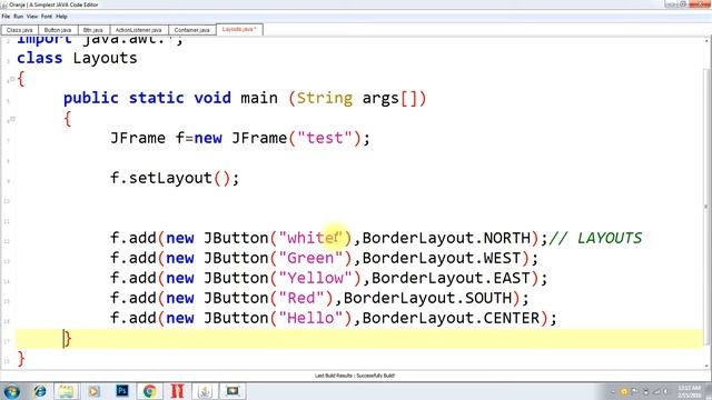how to use borderlayout in java swing смотреть онлайн