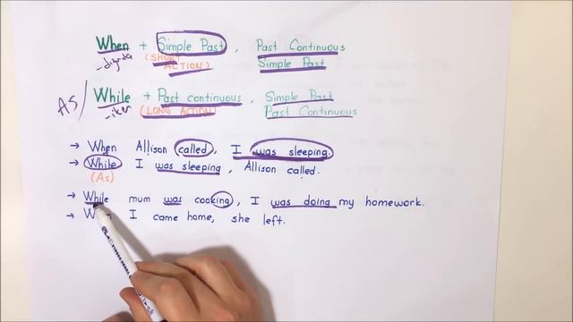 Simple Past or Past Continuous Tense (when-while) смотреть онлайн
