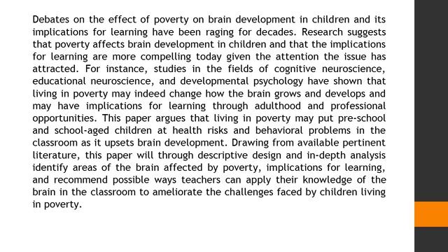 Poverty and Brain Development in Children Implications for Learning AJET 31 64 68 смотреть онлайн