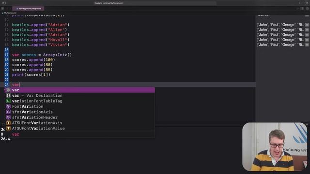 How to store ordered data in arrays – Swift for Complete Beginners смотреть онлайн