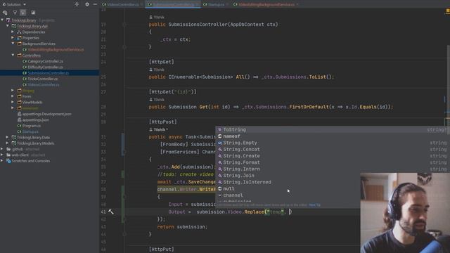 ASP.NET Core, Background Services, C# Channels - Editing Service - Tricking Library Ep18 смотреть онлайн