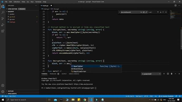 Encrypt and Decrypt Using AES In Golang - Getting Started with Golang смотреть онлайн