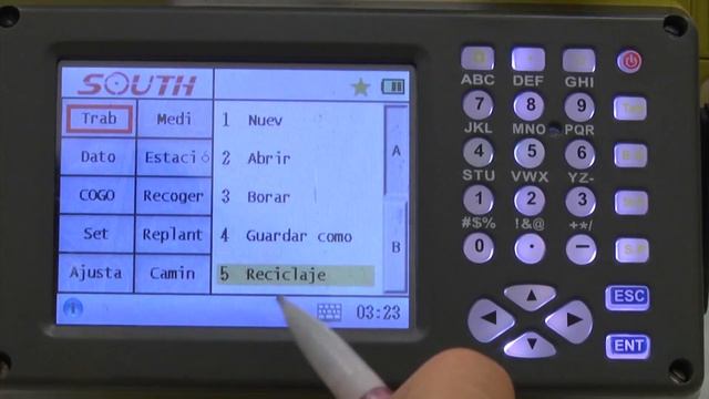 ESTACIÓN TOTAL SOUTH NTS 345R - MENÚ DE LA OPCIÓN TRAB (TRABAJO) смотреть онлайн