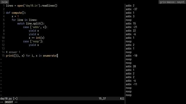 advent of code 2022 day 10: "cathode-ray tube" (python) смотреть онлайн
