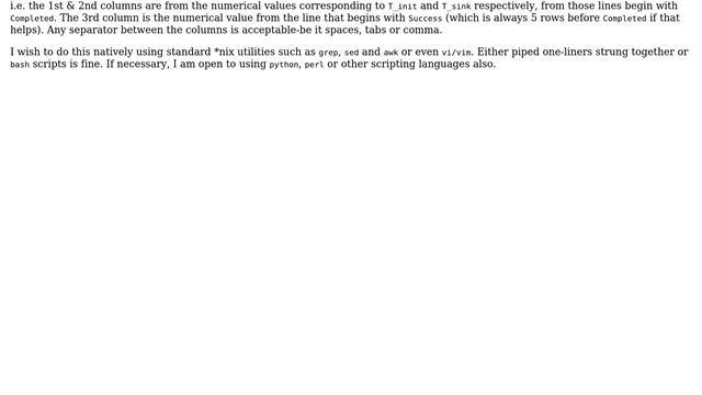 Extract numerical data from complicated pattern in a plain-text file and produce tabular output смотреть онлайн